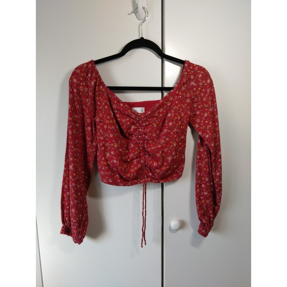 Hollister Ditsy Floral Milkmaid Crop Top Size S Cottage Boho Festival Western